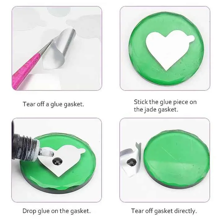 Jade Stone Stickers Heart Foil - 150 Stickers 3