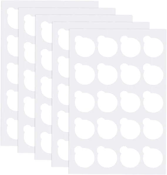 Jade Stone Stickers White 2.4cm - 200 Stickers 3